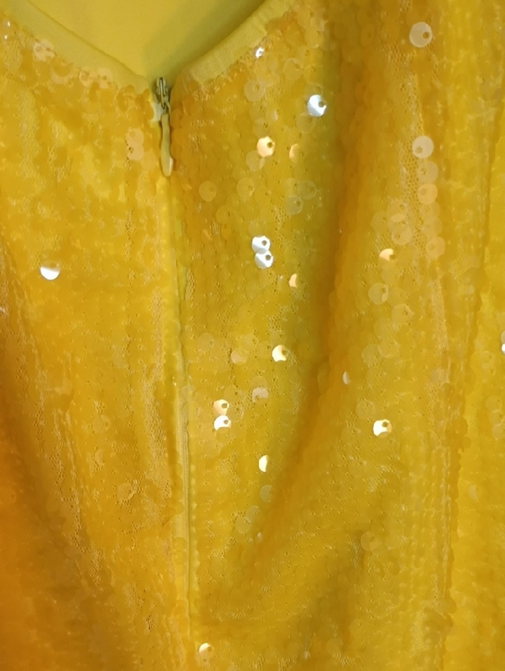 Yellow Sequin A-Line Women’s Dress - Picture 4 of 4